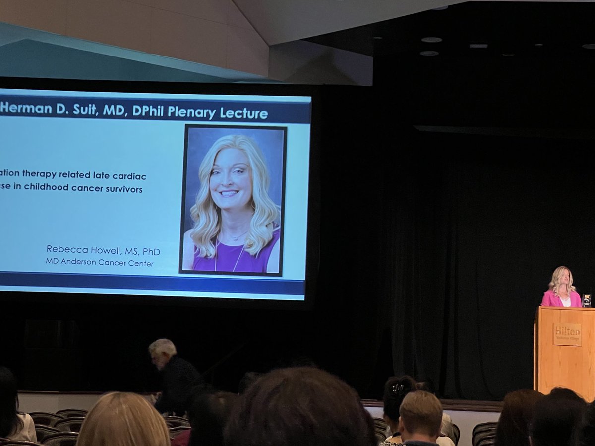 Great plenary talk by ⁦<a href="/DrRebeccaHowel1/">Dr. Rebecca M. Howell, PhD</a>⁩ on long term complications in pediatric pts after radiotherapy. Reduction of radiation dose to normal tissues is critical to reduce long term toxicity risk. #RadRes2022 ⁦<a href="/MDAndersonNews/">MD Anderson News</a>⁩ ⁦<a href="/mkmartel1/">Dr. Mary K. Martel ❤️</a>⁩ #radonc #endcancer