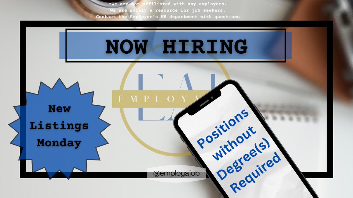 Employajob's tweet photo. 💻#NOWHIRING 💻 #NEWLISTINGS 💻
#monday #remotehires

📝Join our #JobClub🔗 https://t.co/ki7Pu3x2Fu

•Become an EmployaJob Club Member
✨Gain Exclusive Access to Remote Work Listings &amp; Resources!✨

 #employajob #employajobclub #remotejobs #remotework #wfhjobs https://t.co/Gmb3bjcYAV