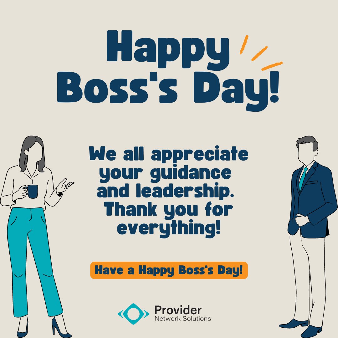 PnsSolutions's tweet photo. Happy Boss's Day to all of our leaders! Leadership is hard work, and even the strongest leaders appreciate some reassurance and kind words. Take some time today to reach out to a boss who has made a difference in your life. #leadership #makeadifference #leaders #boss #pns https://t.co/4a8wslcU7X
