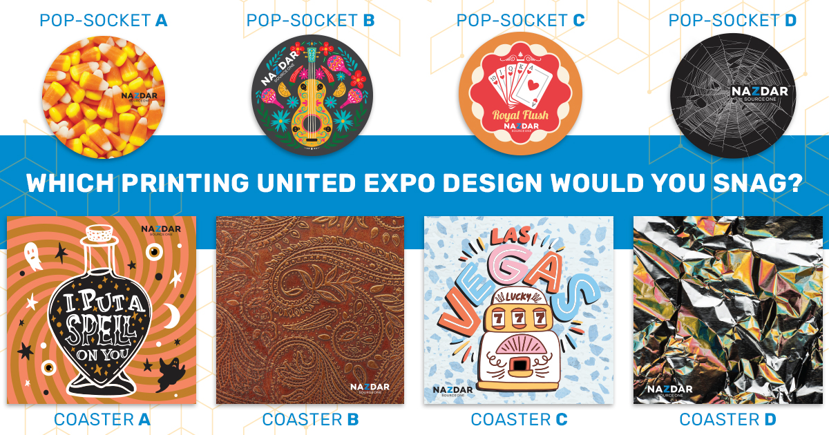 NazdarSourceOne's tweet photo. @PRINTINGUnited week is finally here! We will be printing these designs &amp; more live at the show on the @EFIPrint Pro 30f. Which sample print would you choose?

Free show passes + personal demos > https://t.co/vGZEl7uqHe

#PRINTINGUnitedExpo #EFI #Pro30f #WideFormat #Flated #Print https://t.co/QpsExNzf4U