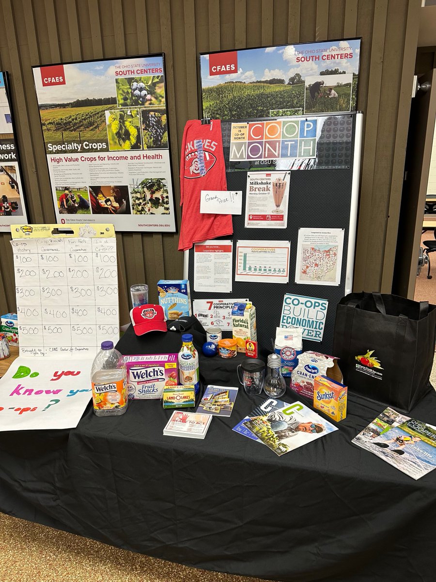 OSUCooperatives's tweet photo. The Ohio State University, South Centers staff took a "milkshake break" to celebrate National Co-op Month! Staff from OSU South Centers, took a "milkshake break" to celebrate with co-op milk products, co-op snacks and played co-op trivia to test colleague's co-op knowledge! https://t.co/fw1Jll2FKP
