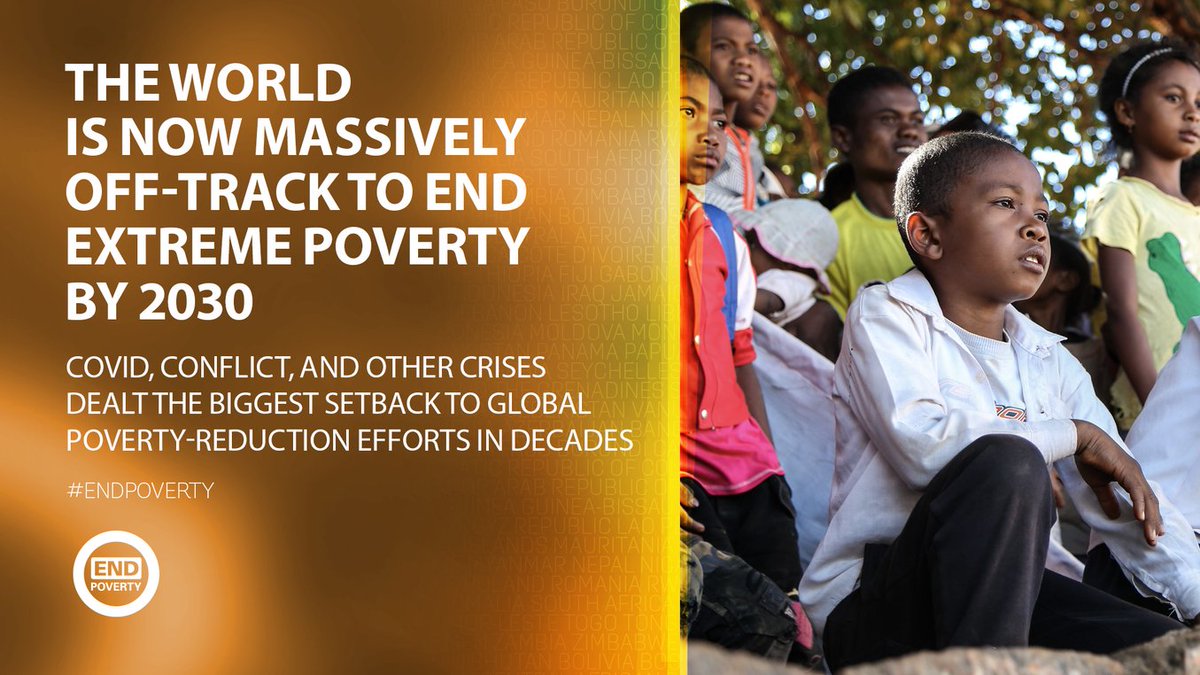 On #EndPoverty Day, a sober reminder that global progress in reducing extreme poverty has ground to a halt. Find out what countries can do to foster a resilient recovery and put poverty reduction back on track: wrld.bg/QFi450Gjv4W