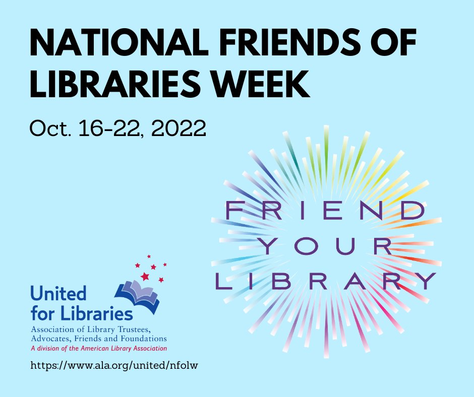 PRHLibrary's tweet image. #NationalFriendsofLibrariesWeek is Oct. 16-22—join us and @ala_united in celebrating #libraryfriends and the continuous support they have for libraries year-round. Learn more at ala.org/united/nfolw