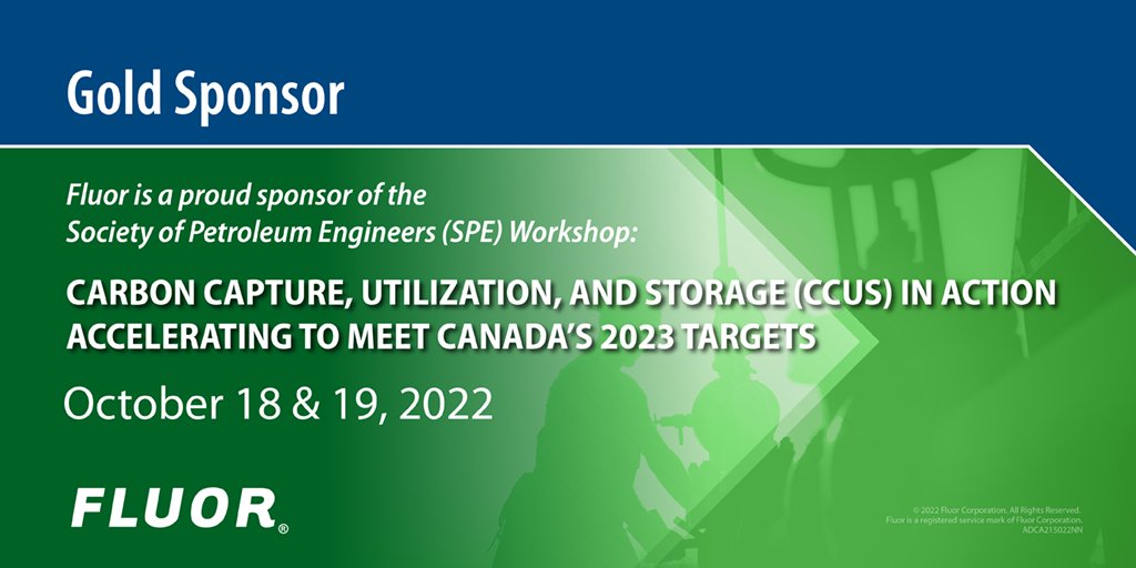 We are proud to sponsor the upcoming SPE Workshop on CCUS in Action. The sessions will encourage compelling discussions on advancements in CCUS and the acceleration of project execution. bit.ly/3s0YVeD #FluorBuildsABetterWorld <a href="/SPEtweets/">SPE International</a> <a href="/specalgary/">SPE Calgary Section</a>