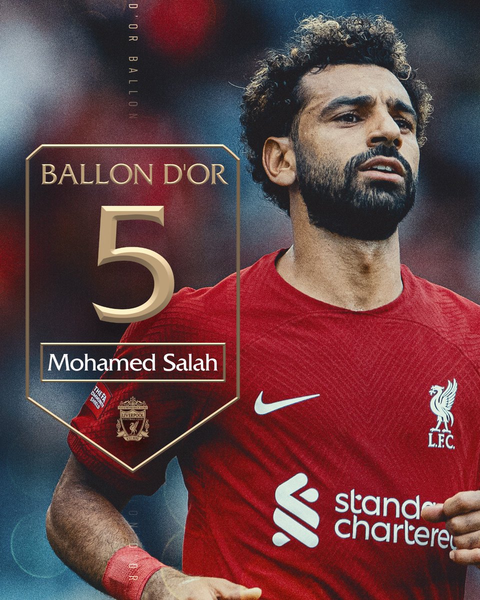 LFCBrasil's tweet photo. O 5º lugar no ranking da Bola de Ouro de 2022 🇪🇬👑

Muito bem, @MoSalah 👏 
#BallonDor https://t.co/xHKRp7OWmk