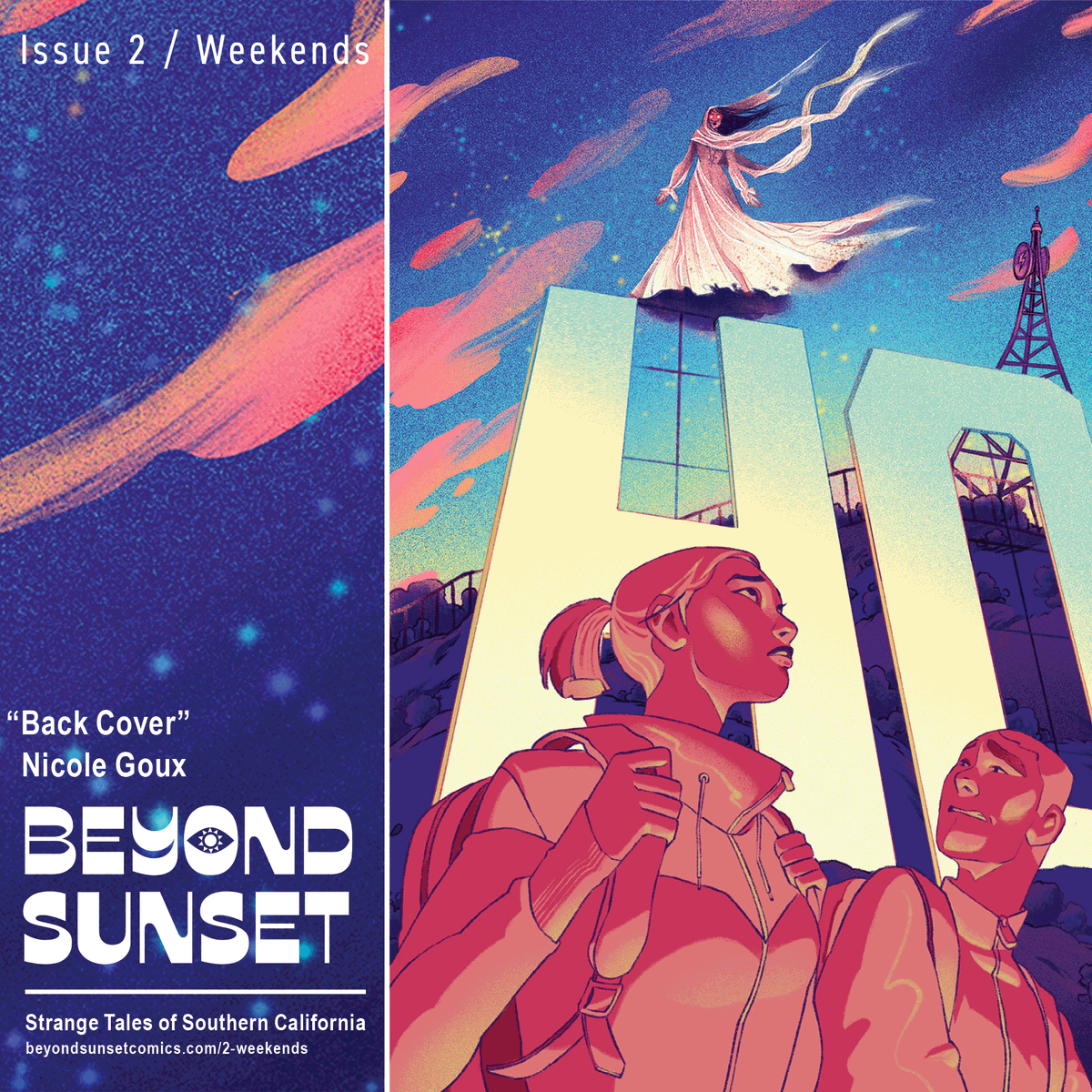 beyondsunset4u's tweet photo. Even if you've never heard the story of Peg Entwistle, our new issue's back cover art by @NicoleGoux does a great job of summing up the vibe Beyond Sunset is going for: the intersection of SoCal and the surreal and supernatural. Get the issue: https://t.co/wTfNewd1Y0 https://t.co/IzvAUPZSdV