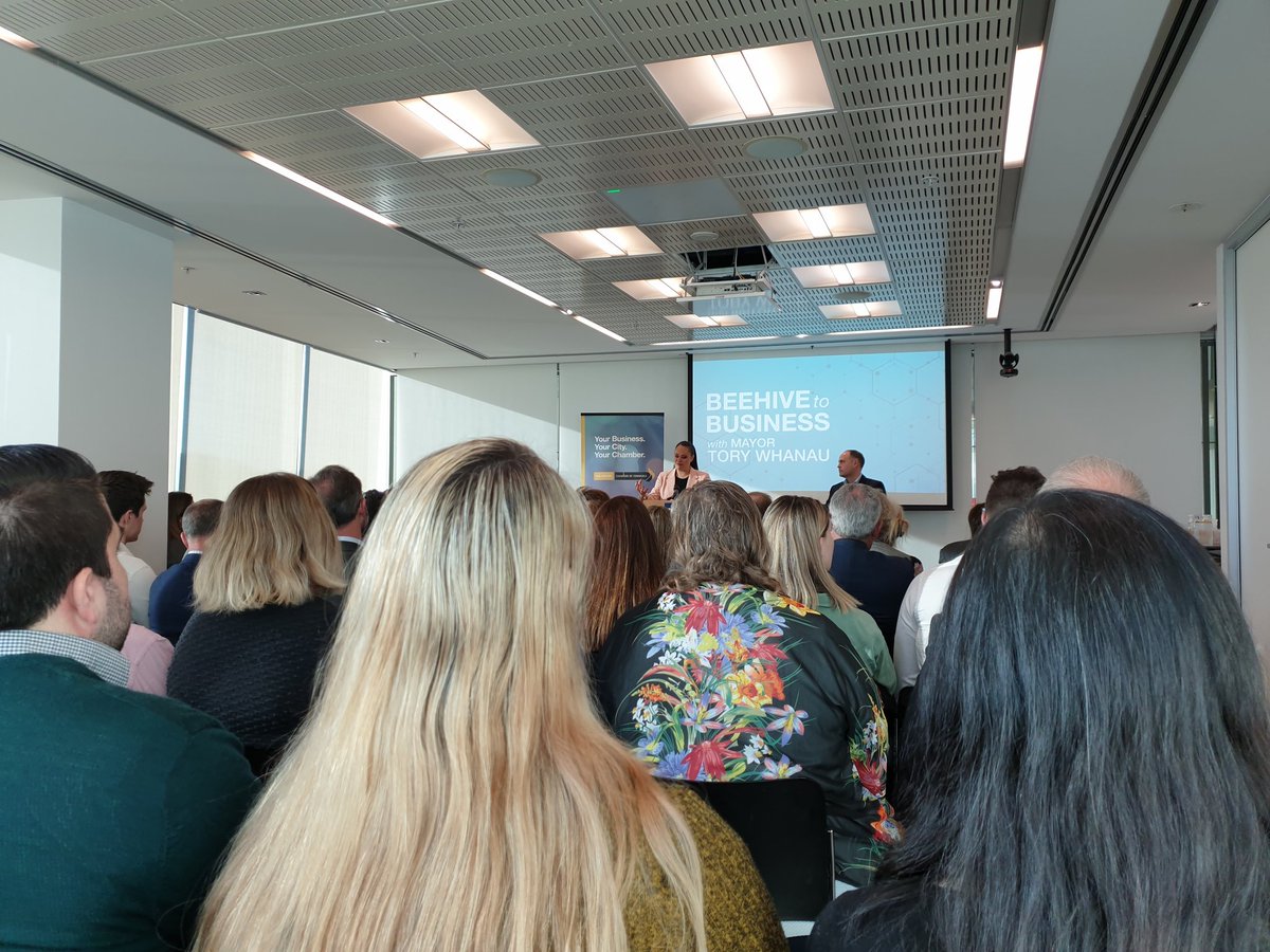 Sell out crowd for <a href="/WgtnChamber/">Wellington Chamber</a> business briefing with new mayor #torywhanau <a href="/TheNBR/">NBR</a>