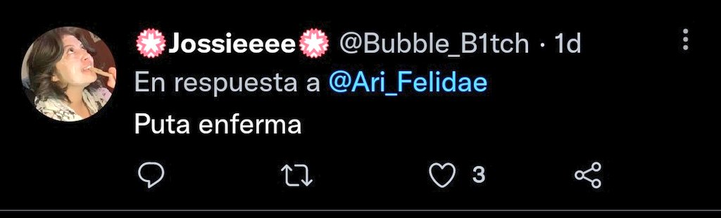 Lunaller1's tweet photo. Imagínate llamarte feminista y andas diciendo "puta" "perra" ( palabras misoginas) "ojalá te mueras" burlarte de su físico hasta también a que la expulsen de su universidad para que no ejerza una carrera? Se han puesto a pensar que se están comportando como ella misma #arifelidae https://t.co/ZdrNqduJn3