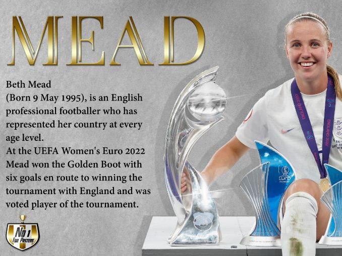 No1ForPosters's tweet photo. Congratulations to @bmeado9 #BallonDor Very proud 2nd best player in the world isn't bad 😀 👍   #pe #teacher If you want to inspire our girls visit my @tes site for the Beth Mead - Inspirational Poster – 
https://t.co/juhKs5rV16 https://t.co/yyLYQ04Evv