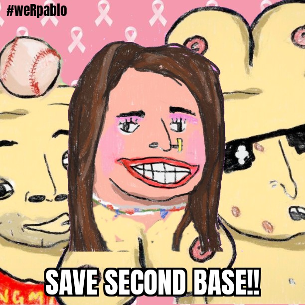 FriendoNotSuper's tweet photo. Spread the word! Breast cancer awareness month!! #save2ndbase #weloveourpablas #weRpablo #pabloslol @PabloSunService https://t.co/VNPaXqItXf