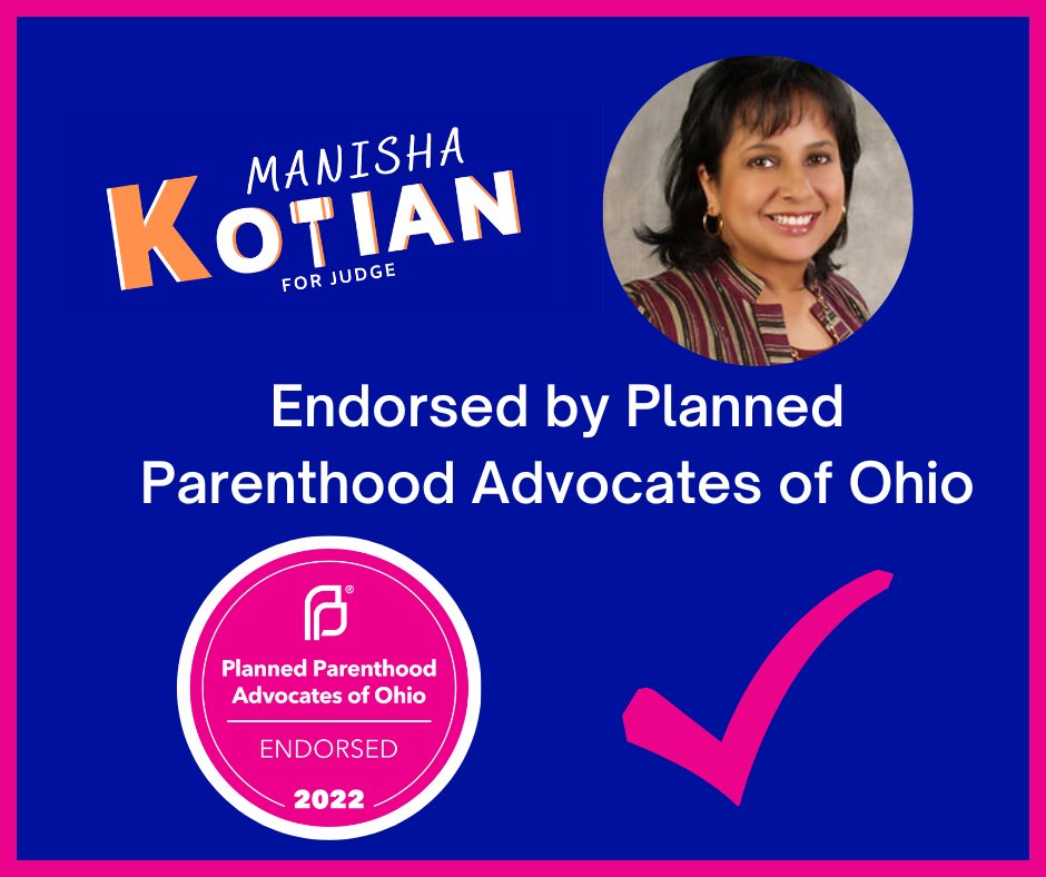 Deeply honored to earn the endorsement of Planned Parenthood Advocates of Ohio in my campaign for Domestic Relations Judge. #OurJudgesMatter