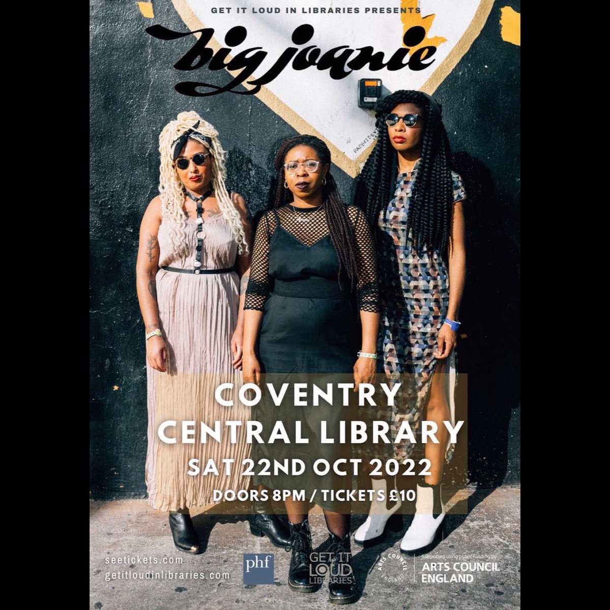 Big_Joanie's tweet image. Hear tracks from ‘Back Home’ live this Saturday 22 Oct at @covlibraries for @LoudinLibraries 📚 bandsintown.com/t/1025691926