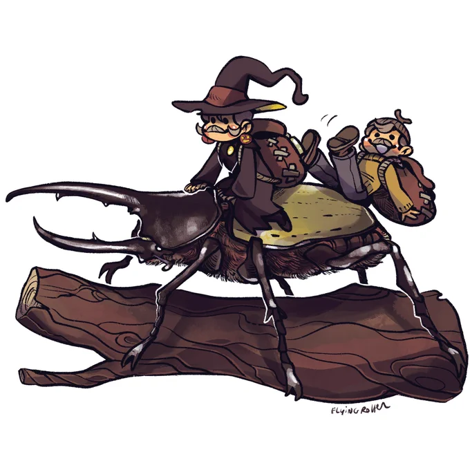 9 . RHINOCEROS BEETLE 9th art for my #Questober !!Adventure continues! With a new ride 