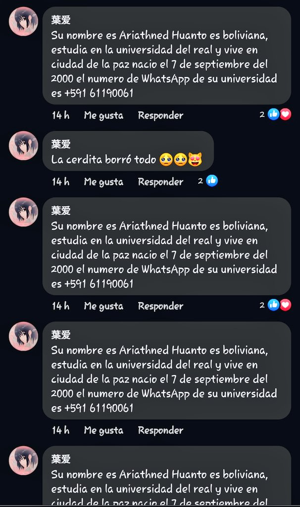 Lunaller1's tweet photo. Doxear pero a la vez llamarla "cerdita" https://t.co/pNVUtpCKUi