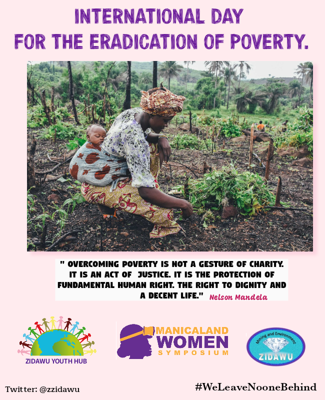 zzidawu's tweet photo. We join the rest of the world in commemorating the International day of Eradication of Poverty. Let us eradicate poverty in our Communities.
@ZELA_Infor 
@Cosmas444 
@ProudNyakuni https://t.co/n8kfTty2LD