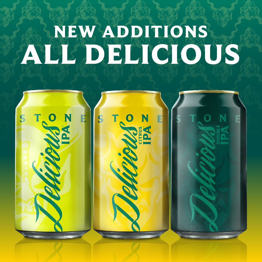 StoneBrewing's tweet photo. Things are about to get extra delicious!

In a few weeks, we'll be expanding the Stone Delicious Family and bringing you two brand new creations: Stone Delicious Citrus IPA and Stone Delicious Double IPA. https://t.co/mUjpj4wkOj