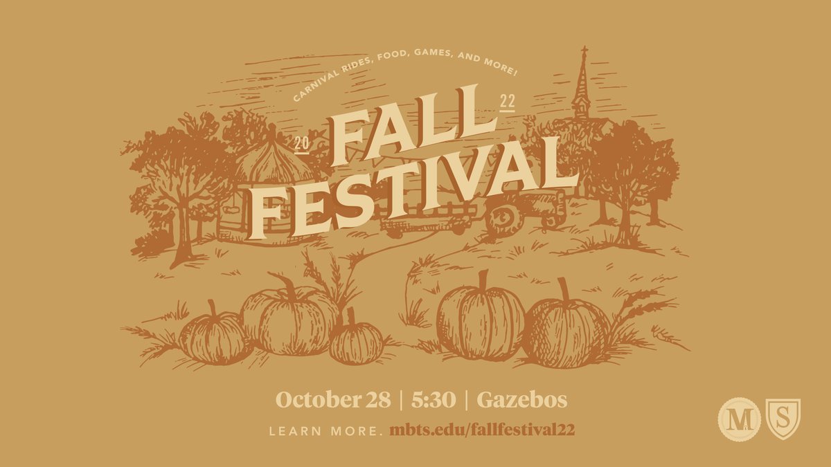 MBTS's tweet photo. Put on your best costume and join us for the 2022 Fall Festival on the campus of MBTS and @SpurgeonColl!

Gather with our campus community at the Gazebos on Friday, 10/28 at 5:30pm. The whole family is invited, and admission is free.

LEARN MORE >> https://t.co/EY90EJE5cW https://t.co/PI0yAn6pnP