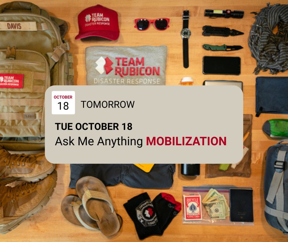 Wondering how you can get downrange to our Puerto Rico or Florida operations? Our Mobilization team is hosting an Ask Me Anything to answer your most frequently asked questions about how to get into the field. Tomorrow at 7 pm CT. Sign-up in Roll Call: trusa.co/3T7bq4w
