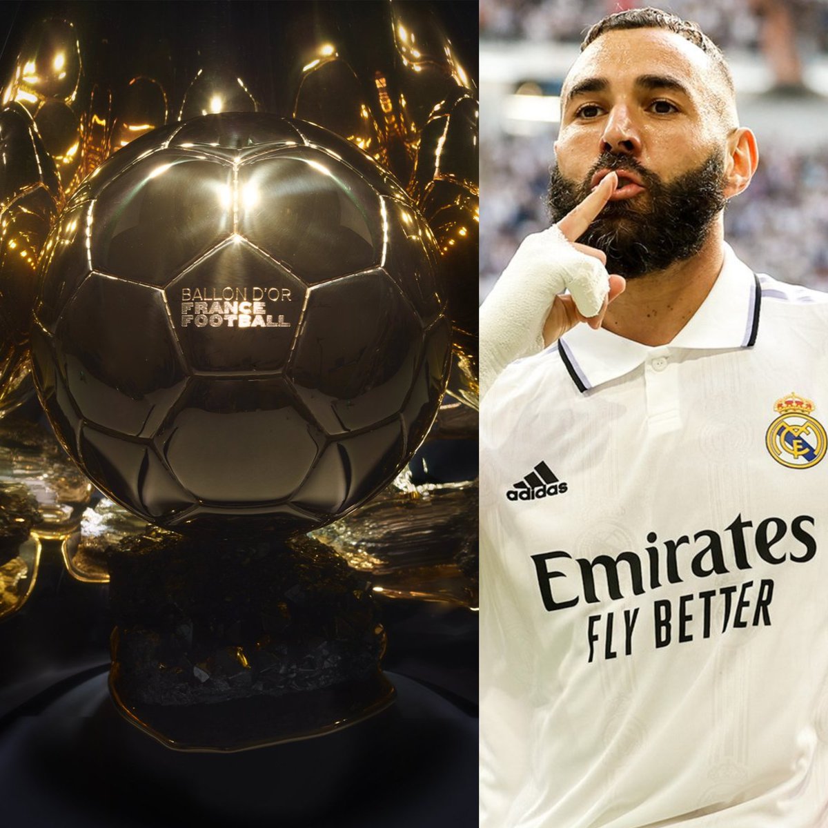 InvictosSomos's tweet photo. ¡¡OFICIAL!! ¡¡ÚLTIMA HORA!! Karim Benzema ganó el Balón de Oro 2022. Campeón de Liga siendo MVP y goleador. Campeón de la Champions siendo MVP y goleador. Campeón de Supercopa de España marcando en semis y final. Campeón de UEFA Nations League. Nada que discutir. MERECIDÍSIMO. https://t.co/1xTftWyIUo