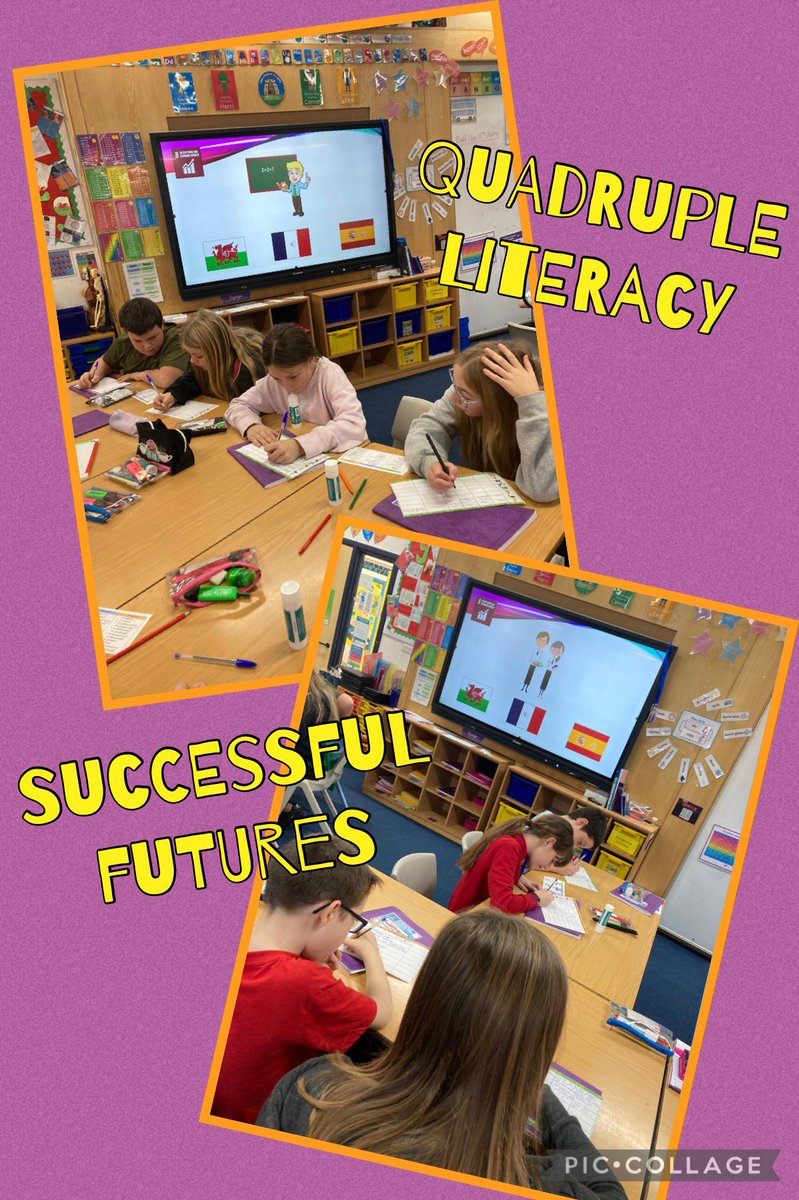 Year6PDCS's tweet photo. Our quadruple literacy lesson certainly got Blwyddyn 6 thinking today! We looked at vocabulary for jobs/careers in Welsh, French and Spanish, identifying similarities and differences! #AmbitiousCapableLearners #QuadrupleLiteracy #LanguageLiteracyAndCommunication https://t.co/lFBsNozBcO