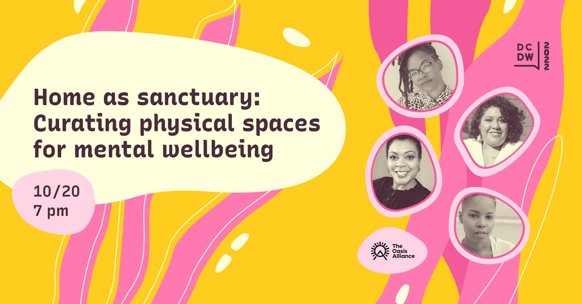 jessicabantom's tweet photo. It's @dcdesignweek ! Come learn about how your space impacts your wellbeing. I'm honored to be presenting alongside the awesome team at The Oasis Alliance and talented artist Phylicia Ghee. Please join us!
https://t.co/9G28gsY80E https://t.co/1PKnTnFtZj