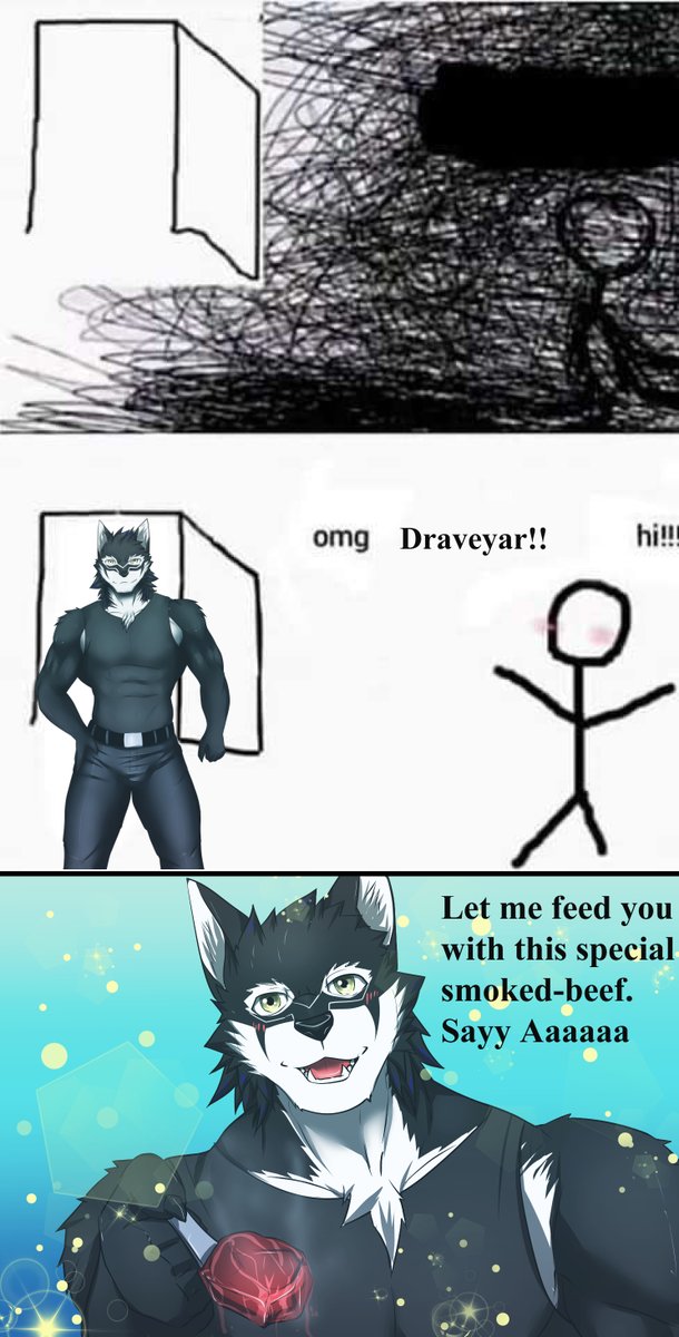 DarkDragon563's tweet photo. I keep seeing many artist make nsfw ver for this meme. 
Welp, So here my ver, safe from everything lol (sorry).
Actually it based from  chp 1 #fatalforceVN https://t.co/8QMBVsycdA