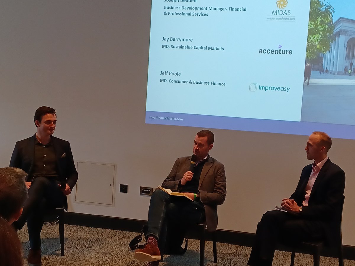 Joseph Beaden Business Development Manager at MIDAS in conversation with panel at the #GreenSummit2022 exploring why #Manchester is the place for Green Finance and for Financial Services to realise ESG plans with the CA’s ambitious Net Zero and circular economy targets. #NetZero