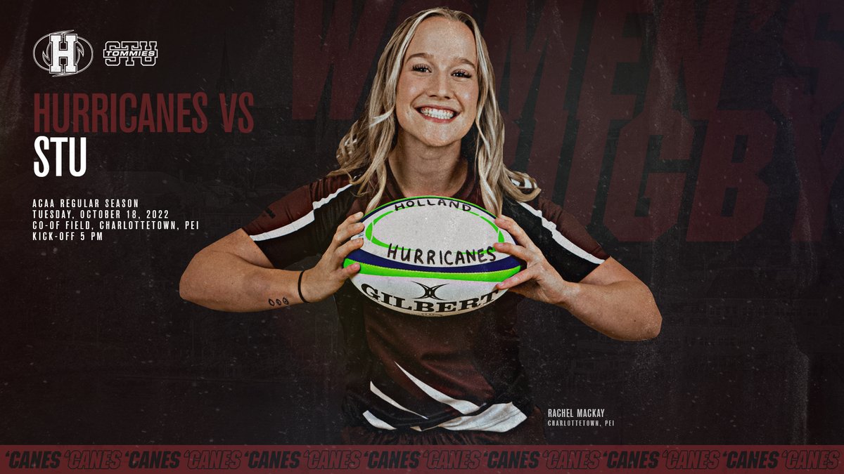 HC_Hurricanes's tweet photo. IT'S GAME DAY!🎉

Just one game scheduled for today - the women's rugby 'Canes host STU at 5pm in Charlottetown in ACAA regular season action!

Follow live updates here and https://t.co/yAlbzltuNh!

#GoCanesGo https://t.co/ZzrijhSJzc