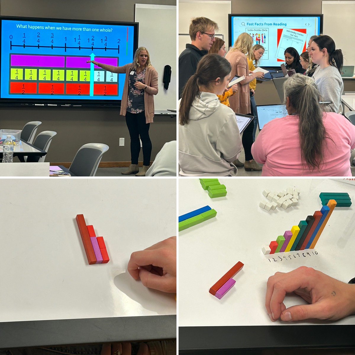 TXMathEducator's tweet image. Got the opportunity to watch and learn from @amandaneff85 this morning as she taught future elementary math teachers @TTC_ESU @eledesu .  I can’t wait to implement the things I learned!