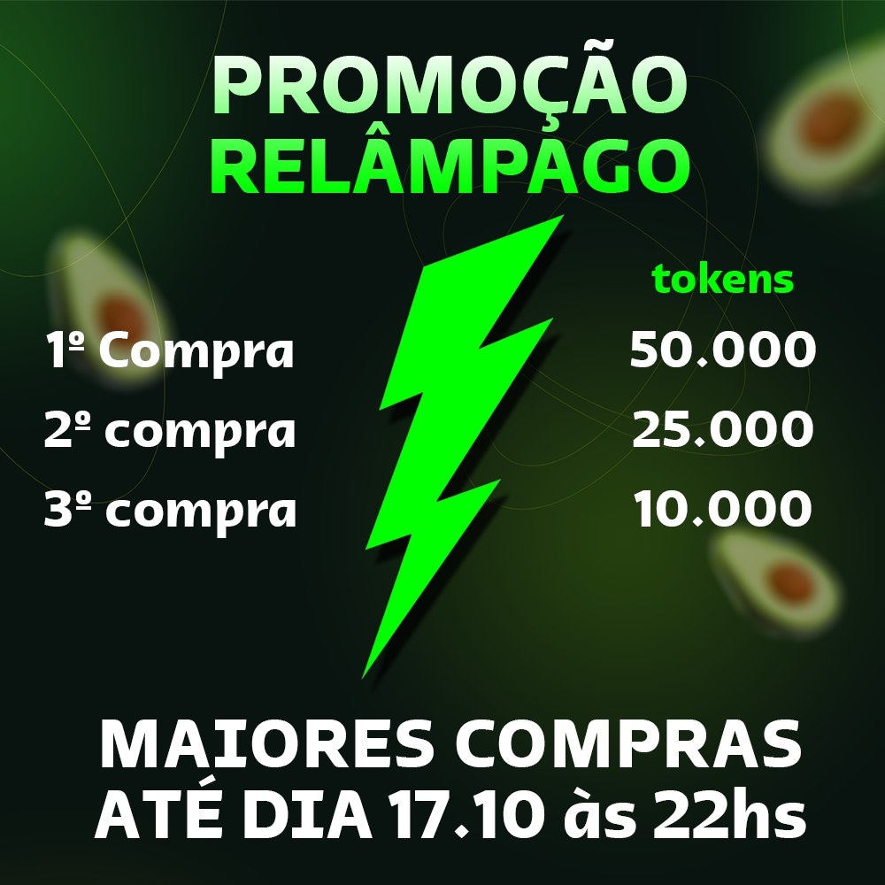abacatetoken's tweet photo. ⚡ PROMOÇÃO BORA BATER ATH ⚡

Essa é fácil👇🏻

3 MAIORES COMPRAS
de 22hs do dia 16/10
até 22hs do dia 17/10

24h de COMPRAS💰

AS COMPRAS SERÃO ACUMULATIVAS, AS CARTEIRAS QUE MAIS COMPRAREM TOKENS LEVARÃO OS PRÊMIOS⚡

Para mais informações, acesse nossa comunidade no Telegram🥑 https://t.co/FOwUS3RR4L