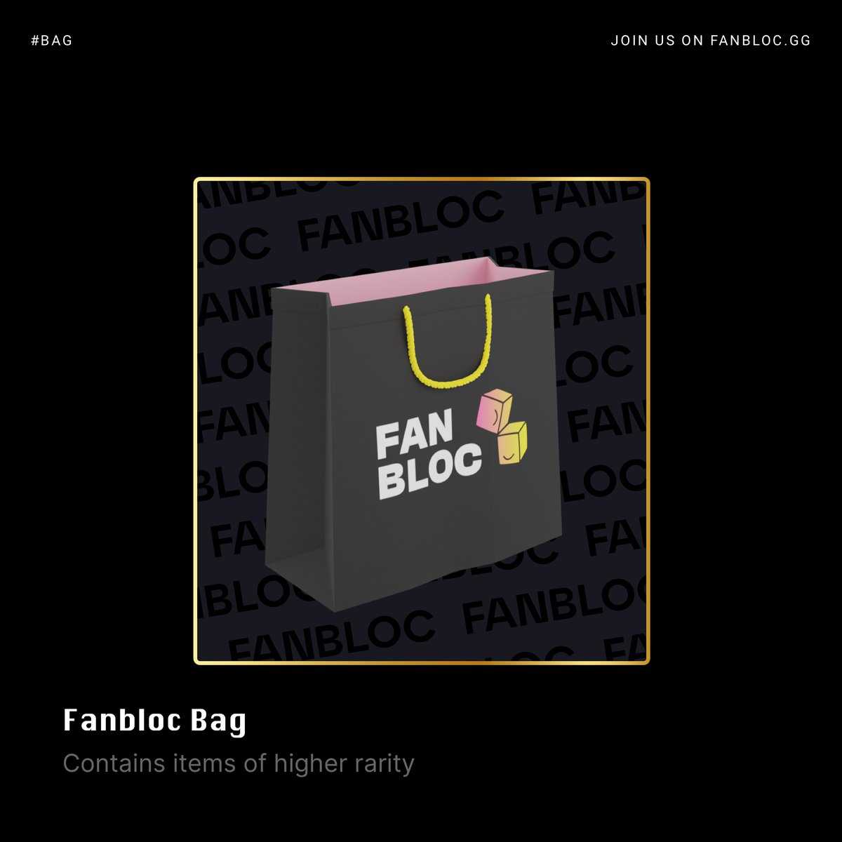 Fanbloc's tweet photo. The Fanbloc marketplace is your entry gate to unique digital collections for streamers and fans.

The Fanbloc Mystery Bag which contains items of higher rarity!

Join our Discord to become Alpha tester. Link in bio.

#Web3 #Web3Gaming #twitch #twitchgermany https://t.co/xK1TUVW9z7
