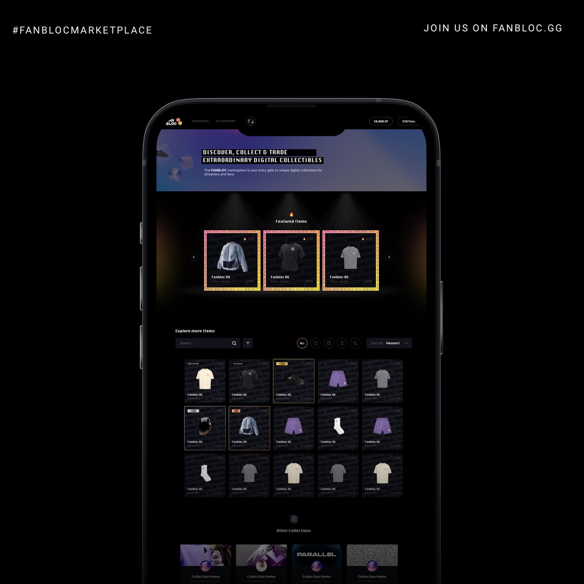 Fanbloc's tweet photo. The Fanbloc marketplace is your entry gate to unique digital collections for streamers and fans.

The Fanbloc Mystery Bag which contains items of higher rarity!

Join our Discord to become Alpha tester. Link in bio.

#Web3 #Web3Gaming #twitch #twitchgermany https://t.co/xK1TUVW9z7