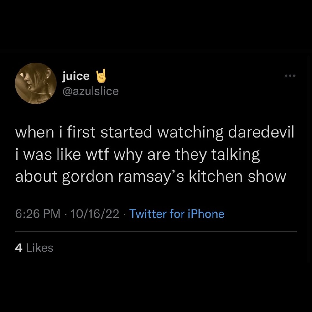 TweetsDaredevil's tweet image. Chef Ramsay is on his way.