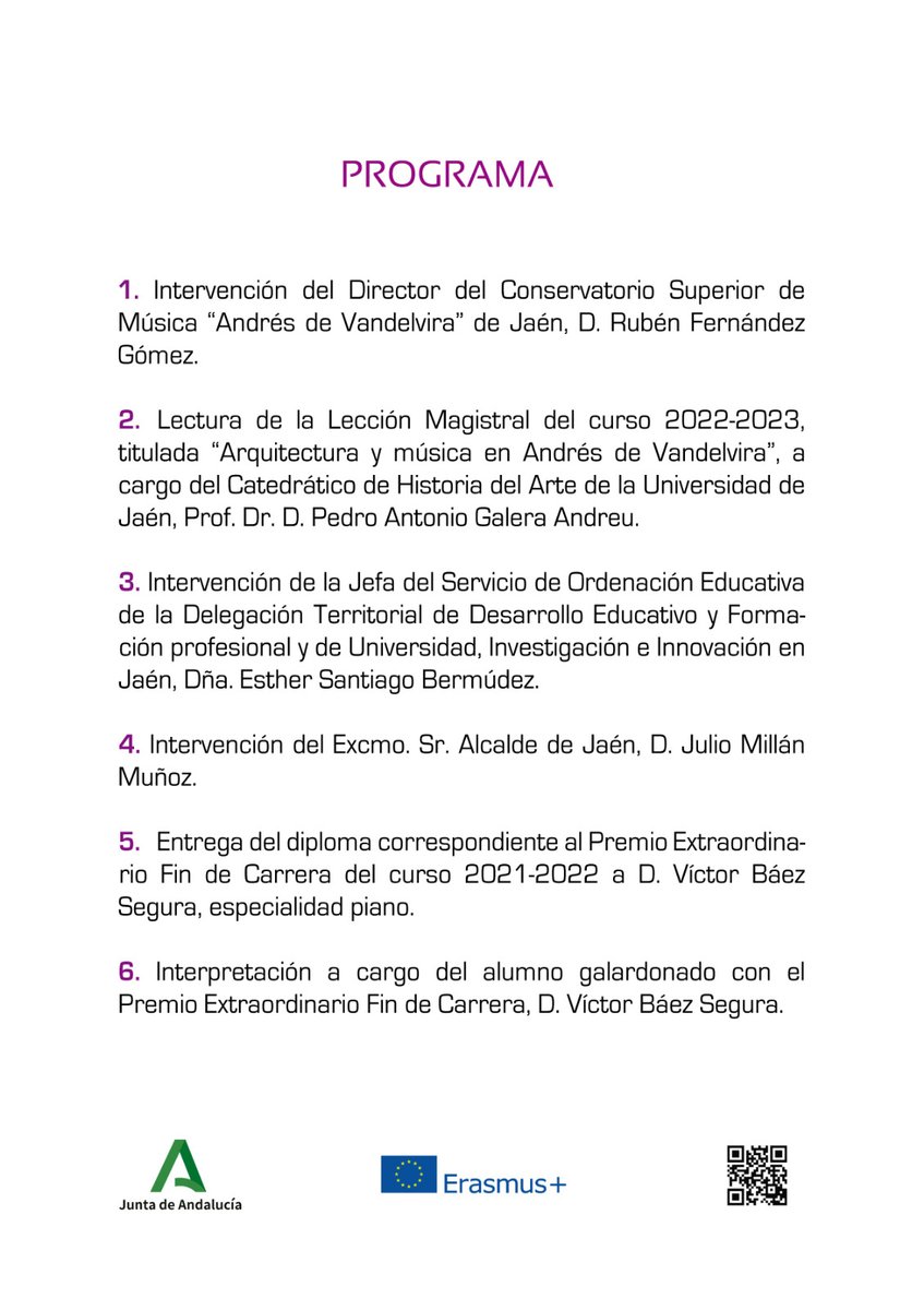 CSMJaen's tweet photo. Acto de apertura del curso 2022/2023, el próximo jueves 20 a las 12:00 en el paraninfo del Conservatorio. 

@EducaAnd  @AytoJaen @VicProyec @UnedJaen https://t.co/dswetOfhdN