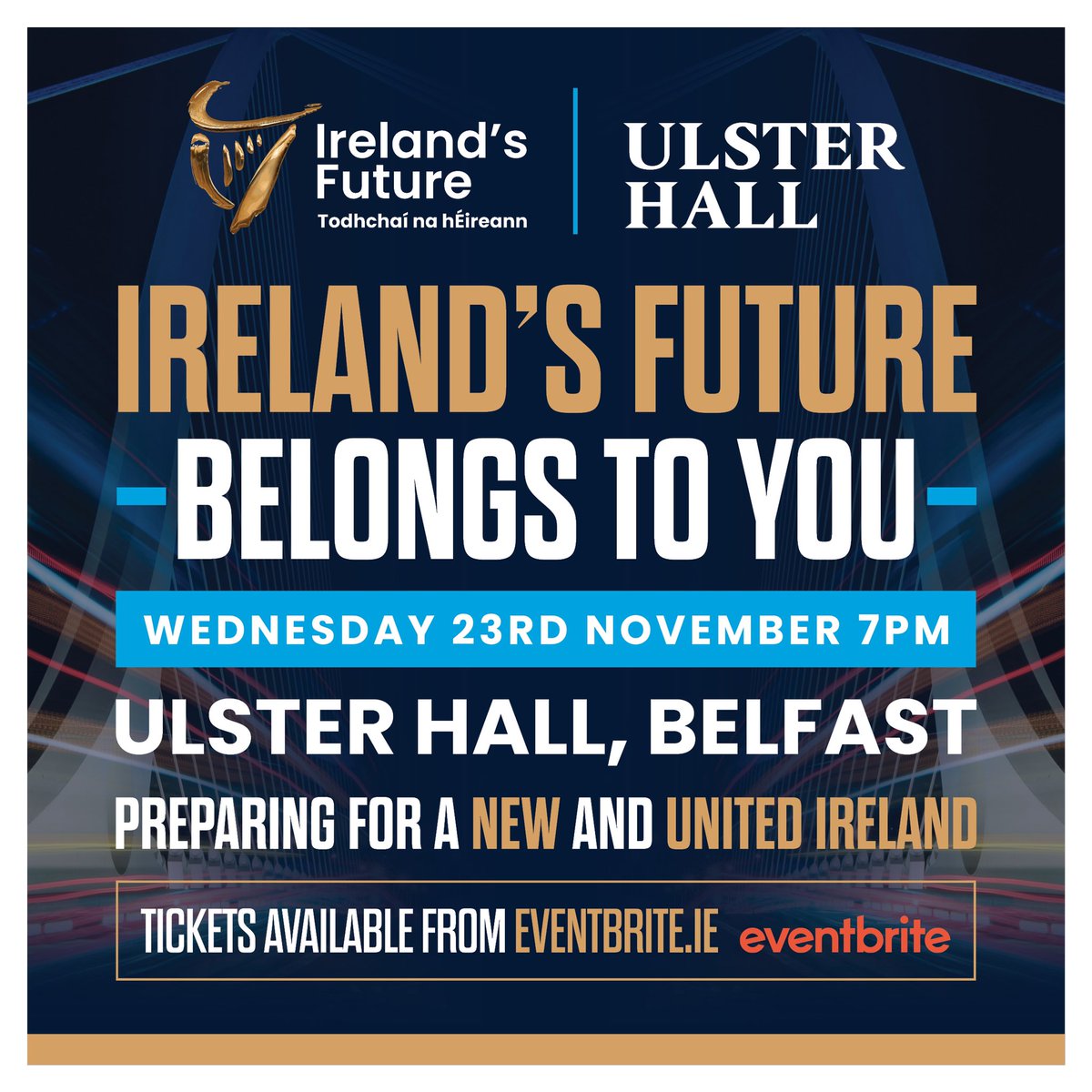 IrelandsFuture's tweet photo. 🚨TICKETS NOW AVAILABLE🚨

🗣Ireland’s Future - Belongs To You

👨‍👩‍👧‍👦No matter your background or identity - this is your conversation

🗳This is your future

🗓Wed 23 Nov 7PM

📍Ulster Hall, Belfast

🎙Speakers to be announced

🎟Get your ticket early⬇️

https://t.co/ghrO7dtooz https://t.co/tb62yHN4vk
