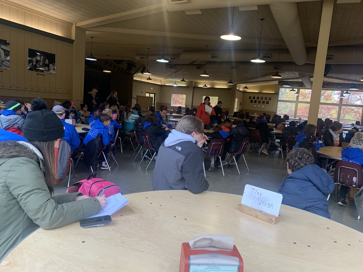 Mrs_Stevens2's tweet photo. Fifth grade camp is in full effect! @TroyUnion First up: orientation https://t.co/TsFAPCbeTW