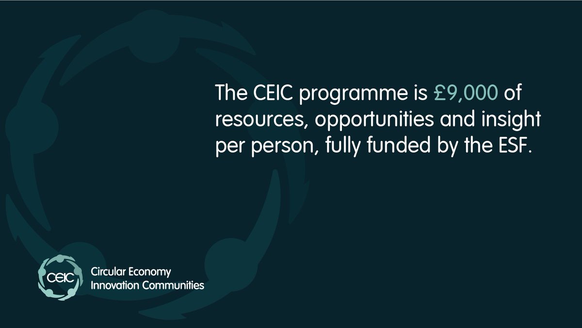CeicWales's tweet photo. The CEIC programme is £9,000 of resources, opportunities and insight per person fully funded by ESF!  For more information on how you can join, register here: https://t.co/c0e8j8ooYG

#circulareconomy #Cymru #Wales #sustainability #WEFOwales #4theregion #FundedByESF #RT https://t.co/eWRYZihO8H