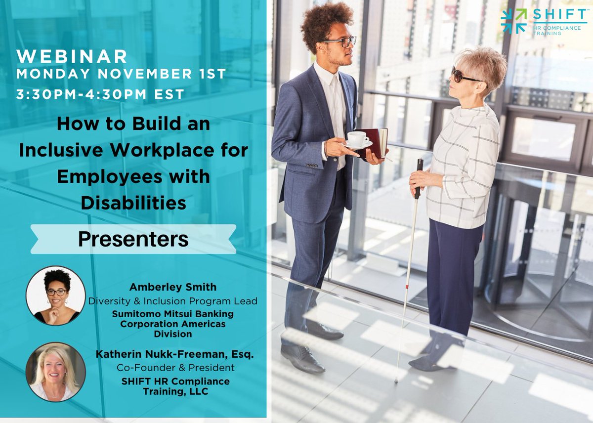 GetSHIFTHR's tweet photo. In recognition of National Disability Employment Awareness Month, SHIFT is offering a free webinar: How to Build an Inclusive Workplace for Employees with Disabilities. Register below to learn more!
https://t.co/Gtw2uvqrYZ
#SHIFTHR #NDEAM #PWD #Webinar https://t.co/pSGGjFfAHc