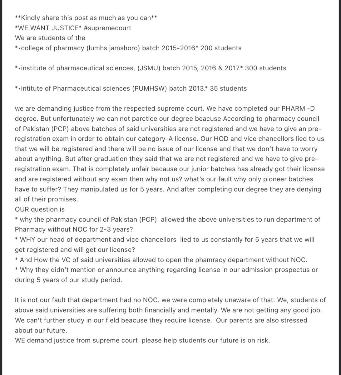 SanaNadir06's tweet photo. #Pharmacistissue 
#lumhs #pumhs #jsmu @LUMHS_Jamshoro @SaeedGhani1 @CMShehbaz @BBhuttoZardari @MuradAliShahPPP https://t.co/dPvt3vb9HH