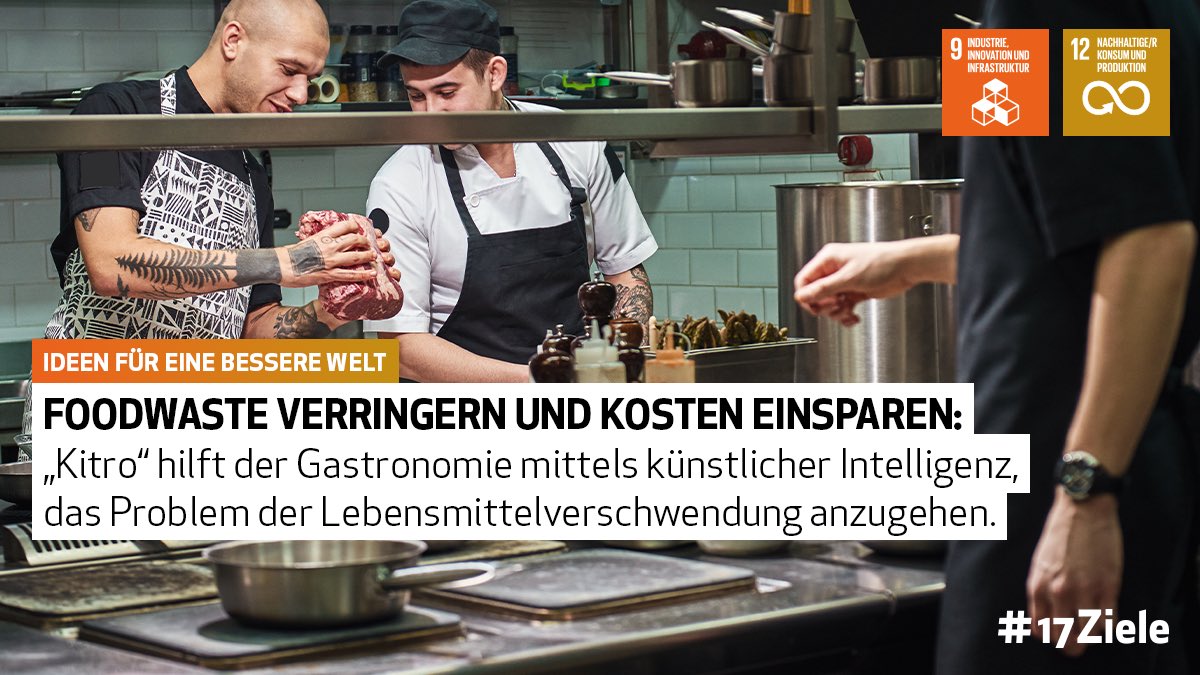 17Ziele's tweet photo. Ein Schweizer Start-Up hat ein auf #KI basierendes Programm namens #Kitro entwickelt, mit dem Großküchen ihre Lebensmittelabfälle analysieren und so reduzieren können. Das spart Kosten und wirkt #Lebensmittelverschwendung entgegen. https://t.co/zwEIVy8FfJ #17Ziele https://t.co/rk54zF3yM8