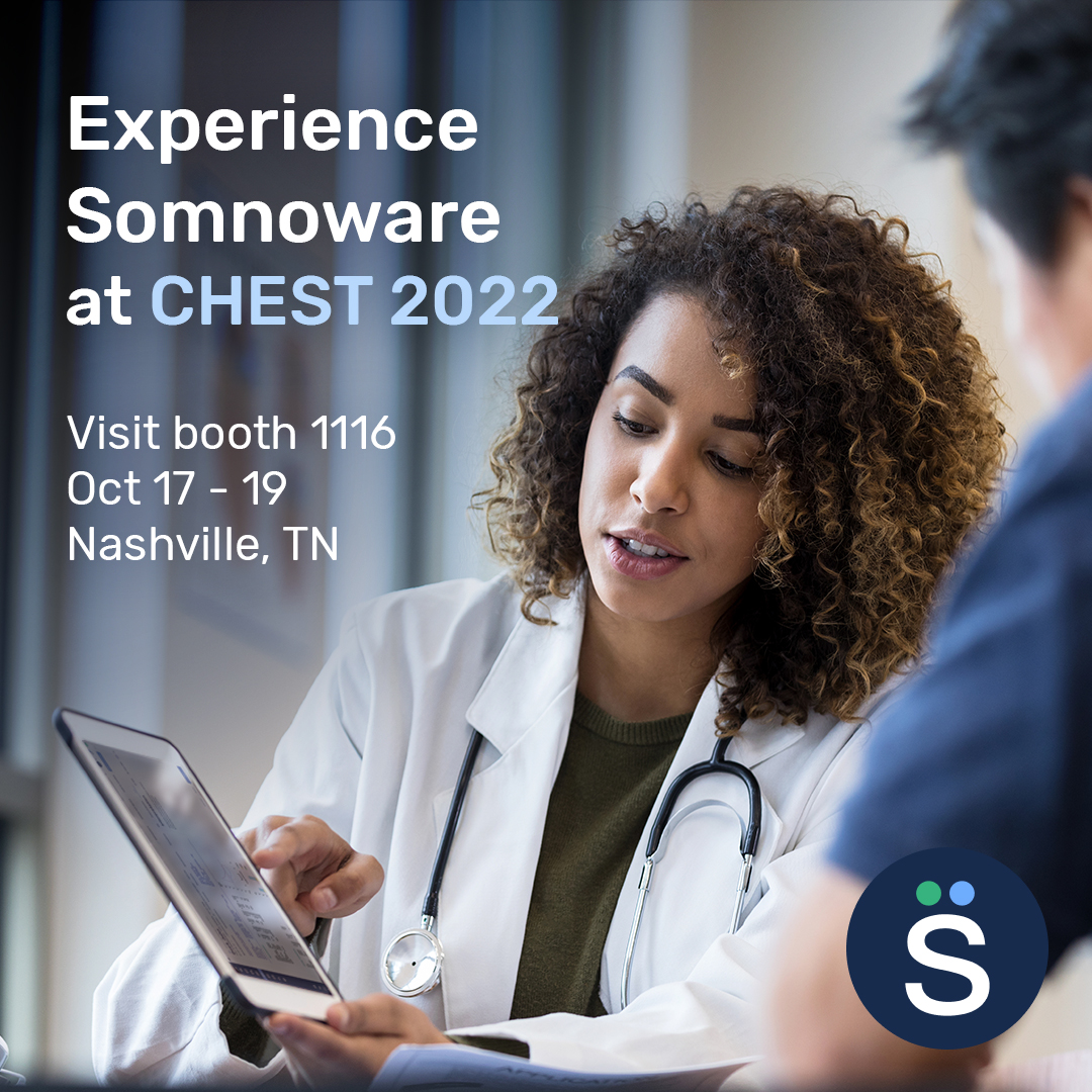 Somnoware's tweet photo. Experience how Somnoware automates the diagnosis and management of patients with chronic respiratory diseases. Visit #CHEST2022 booth 1116 &amp; learn how to...
🫁 Reduce time to diagnosis
🫁 Identify at-risk patients for early intervention 
🫁 Automate digital patient interventions https://t.co/AKaLnTSmY7