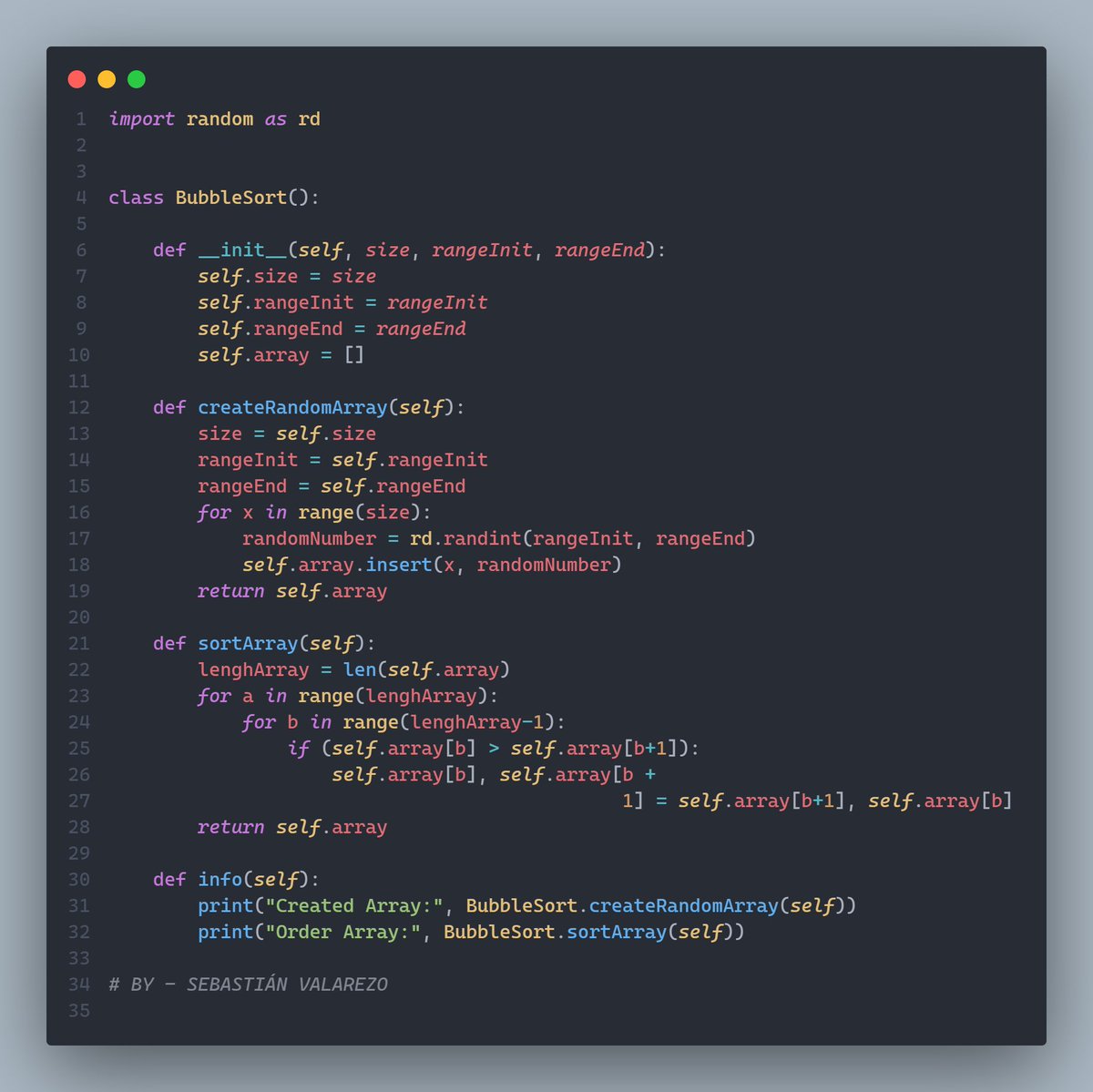 sebascodeDev's tweet photo. Algortimo de Ordenación Burbuja en Python 🐍.
¿Alguna Sugerencia?
Gist: https://t.co/2xQ4EjCCtd
PasteBin: https://t.co/RY5jb4U3Yk https://t.co/R7jcpXk67l