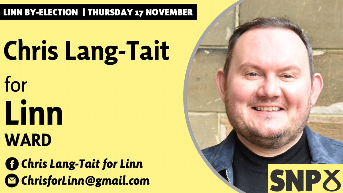 CathcartSNP's tweet photo. Delighted to confirm Chris Lang-Tait as our candidate in the Linn by-election on 17th November! https://t.co/r8nQsKPKWk