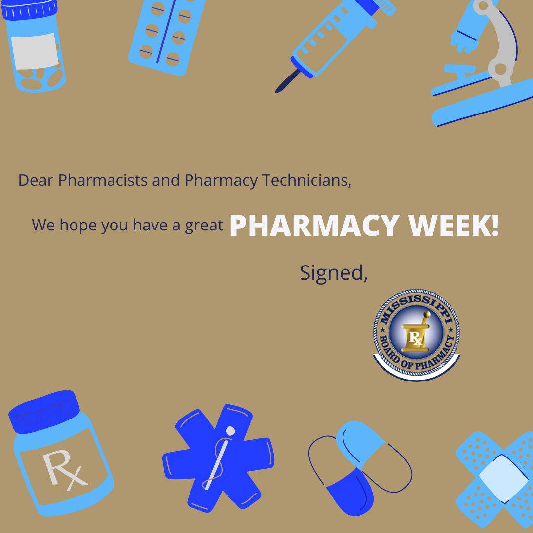 MississippiBOP's tweet photo. It IS PHARMACY WEEK!!! How are you celebrating? https://t.co/OkZgGsEJja