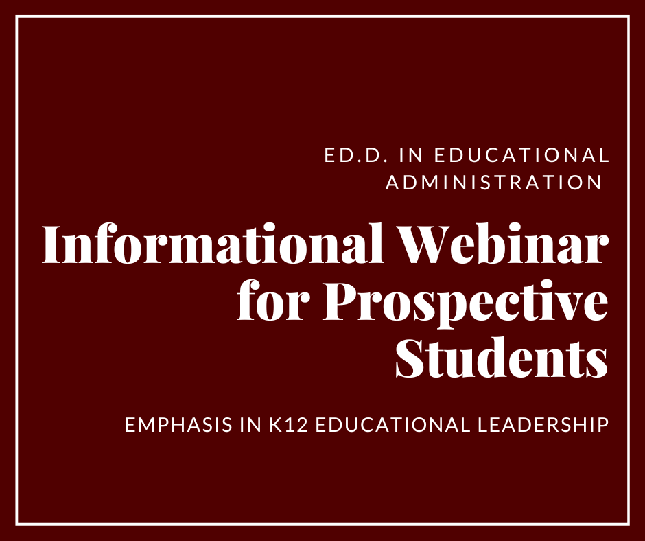 Help us spread the word if you know someone interested in an Ed.D. in Educational Administration with an emphasis in K-12 Educational Leadership!
Join our faculty tonight at 5:30pm via Zoom to learn more! 
Zoom details ⬇️
eahr.tamu.edu/academics/ed-d…
