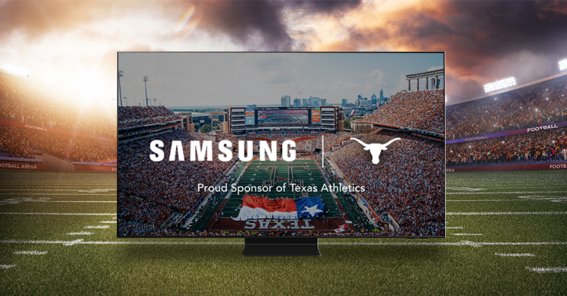 TexasLonghorns's tweet photo. RT for your chance to win tickets to the @TexasFootball game on Nov.  25. Get the #HomeScreenAdvantage with @SamsungUS NeoQLED TV #HornsHomeScreen
