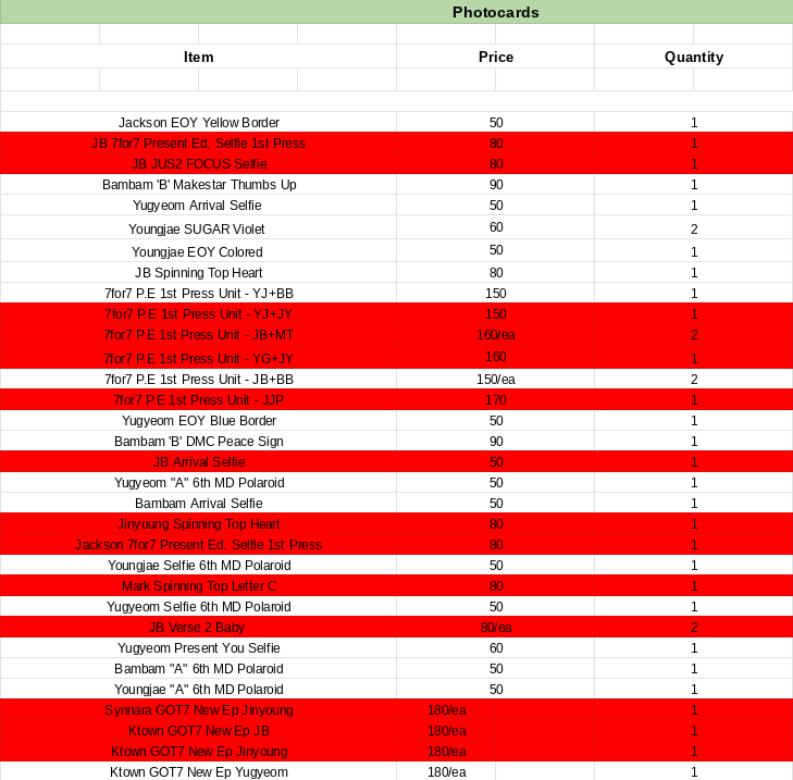 dokdeongee_ph's tweet photo. wts lfb

UPDATED LIST
GOT7 CLEARANCE SALE : Photocards 

please read details in the original tweet below. https://t.co/I5q4Gx8hoH