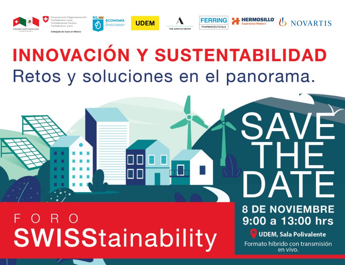 Sika_Mexicana's tweet photo. Siendo parte de "Save the date", te invitamos a la participación del Foro #swisstainability el próximo 08 de noviembre, en un horario de 9:00 a 13:00 p.m. con formato híbrido y transmisión en vivo.
#SikaMexicana #SikaContigo https://t.co/gyFmCmuJn1