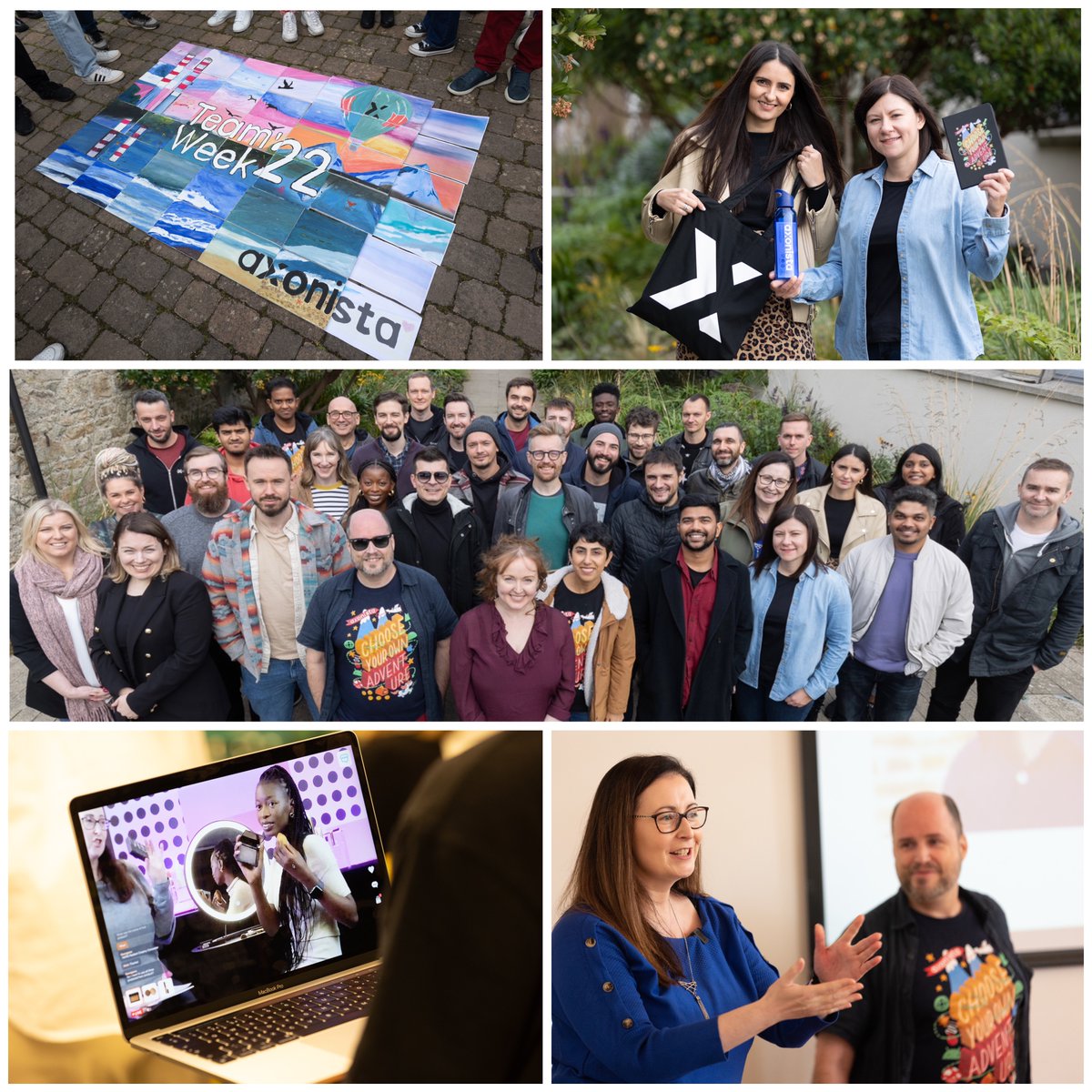 axonista's tweet photo. Wow! It was amazing to have our team together at last for Axonista #TeamWeek22! We talked strategy, explored our artistic skills, and we used our #LivestreamShopping platform to power our famous Lab Days. Thanks to all of our team and partners for making it such a special week💛 https://t.co/j9OGT9w4rE