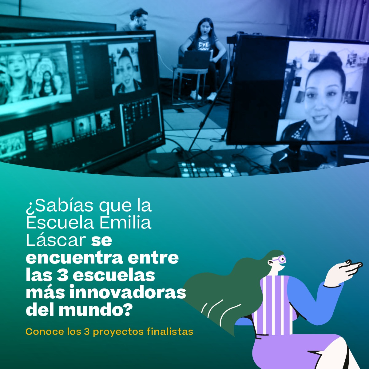 innovamineduc's tweet photo. 📍Hoy a las 16:40 la Escuela Emilia Lascar de Peñaflor 🇨🇱 presentará el proyecto Emilia TV en la Semana Mundial de la Educación #WorldEduWeek, una de las 3 finalistas en la categoría innovación del @BestSchoolPrize y @T4EduC 

¡Súmate en el siguiente link! https://t.co/8fJWbrrirz https://t.co/OZTcgwYWH0